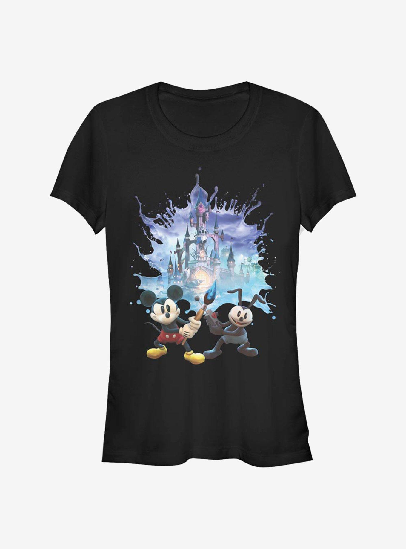 Disney Epic Mickey Splash Poster Cutout Girls T-Shirt, BLACK, hi-res