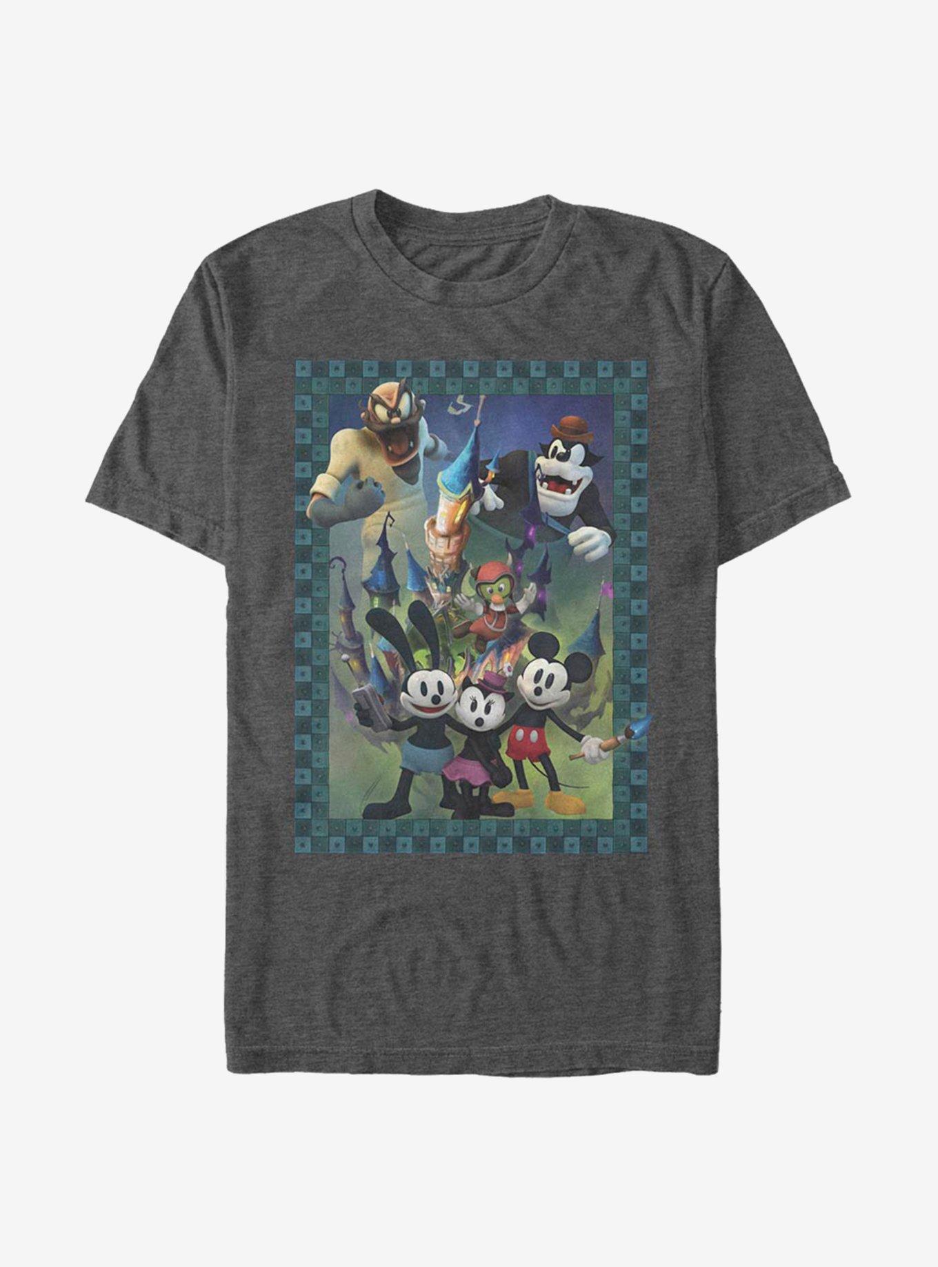 Disney Epic Mickey Characters Group Poster Style T-Shirt
