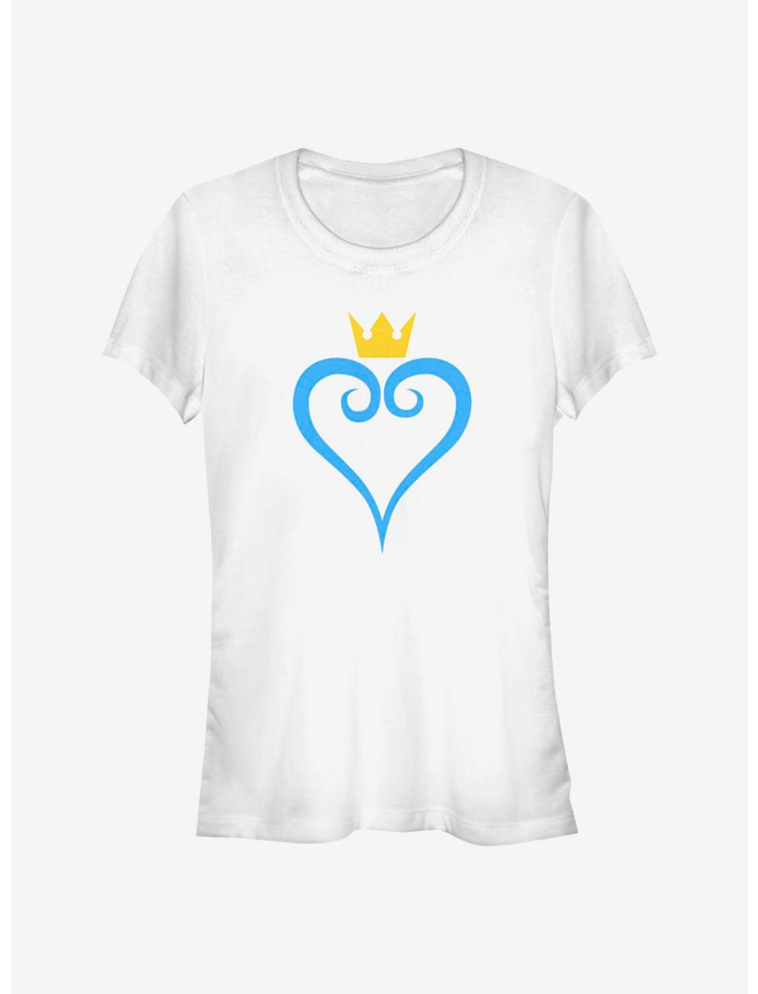 Disney Kingdom Hearts Heart And Crown Girls T-Shirt, WHITE, hi-res