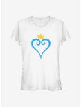 Disney Kingdom Hearts Heart And Crown Girls T-Shirt, WHITE, hi-res