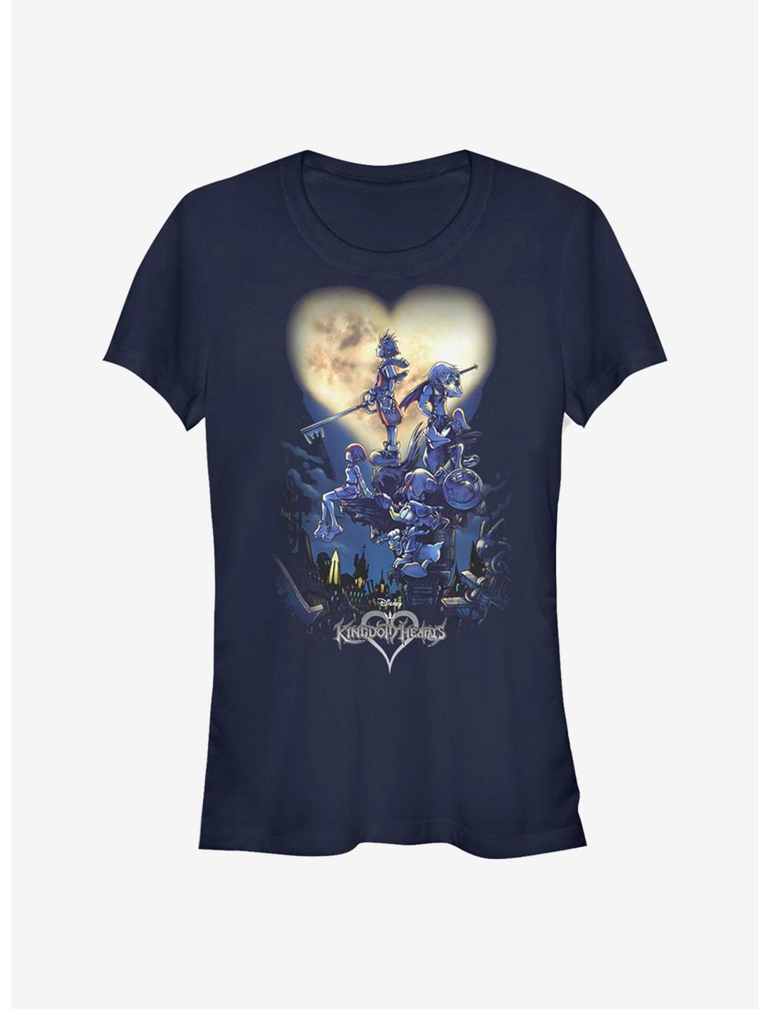 Disney Kingdom Hearts Poster Logo Girls T-Shirt, NAVY, hi-res