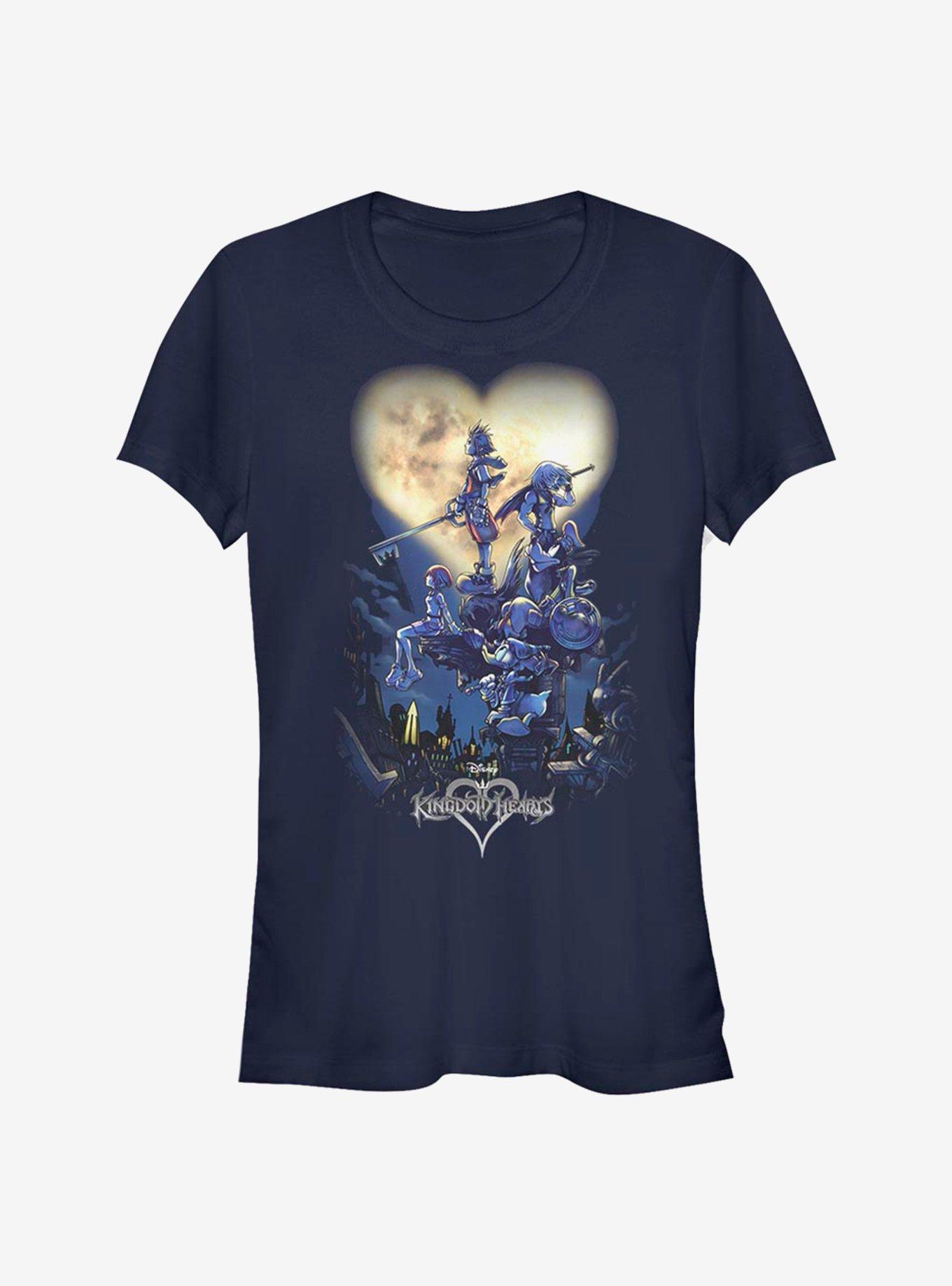 Disney Kingdom Hearts Poster Logo Girls T-Shirt, NAVY, hi-res