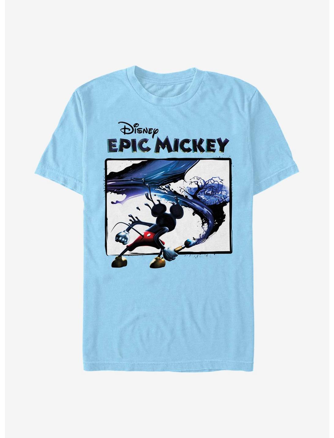 Disney Epic Mickey Paintbrush Splatter T-Shirt, LT BLUE, hi-res