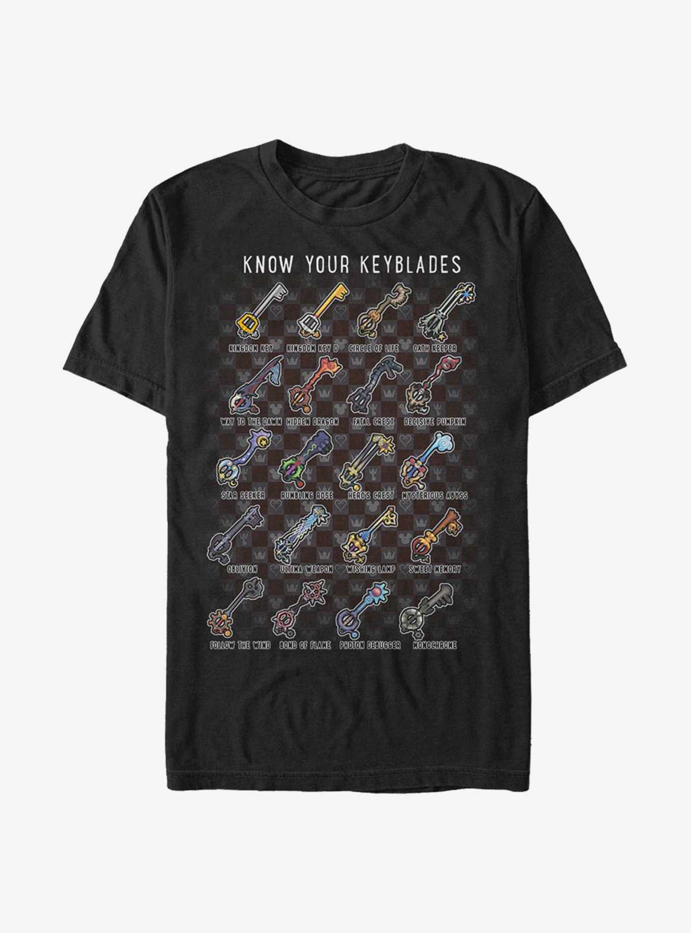 Disney Kingdom Hearts Keyblades Chart T-Shirt, , hi-res