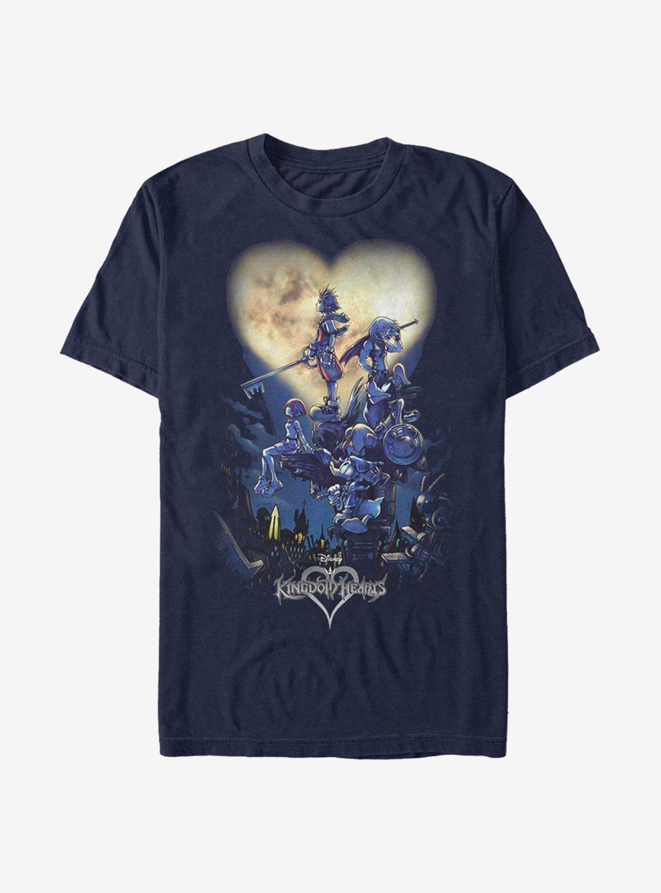 Disney Kingdom Hearts Poster Logo T-Shirt, NAVY, hi-res