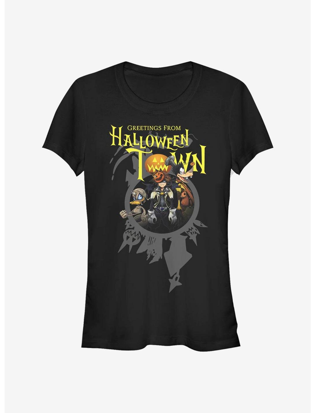 Disney Kingdom Hearts Greetings Halloween Town Girls T-Shirt, BLACK, hi-res