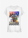 Disney Kingdom Hearts Group Checkers Girls T-Shirt, WHITE, hi-res