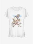 Disney Kingdom Hearts Group In The Clouds Girls T-Shirt, WHITE, hi-res