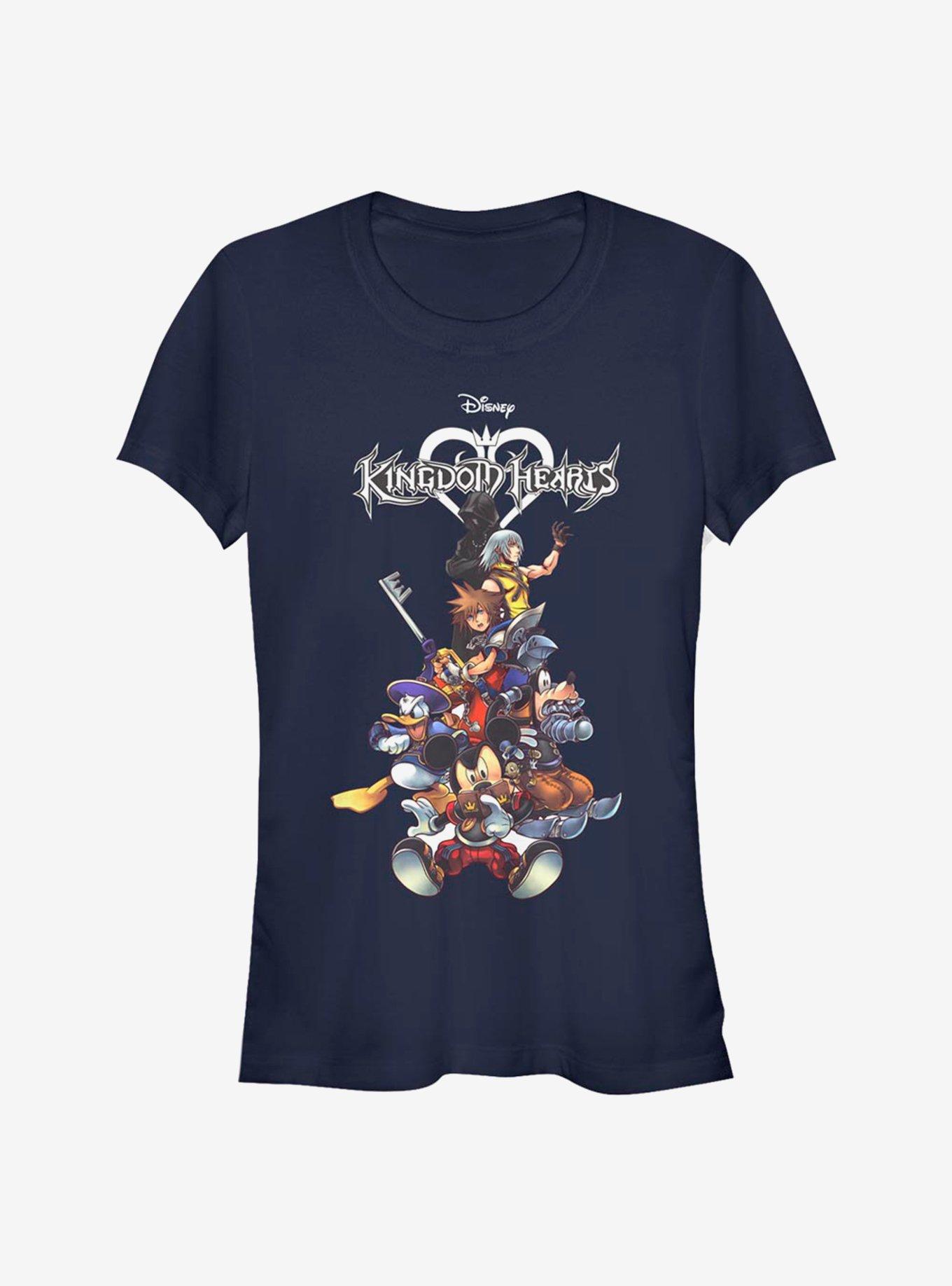 Disney Kingdom Hearts Group With Logo Girls T-Shirt, NAVY, hi-res