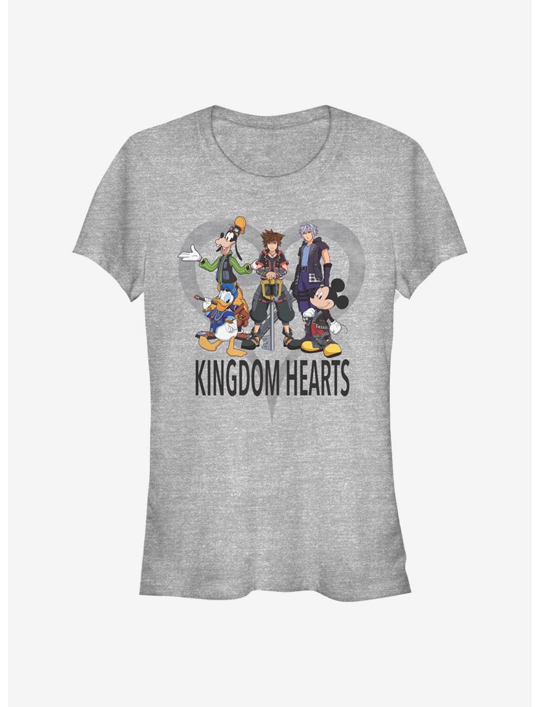 Disney Kingdom Hearts Heart Background Girls T-Shirt, ATH HTR, hi-res