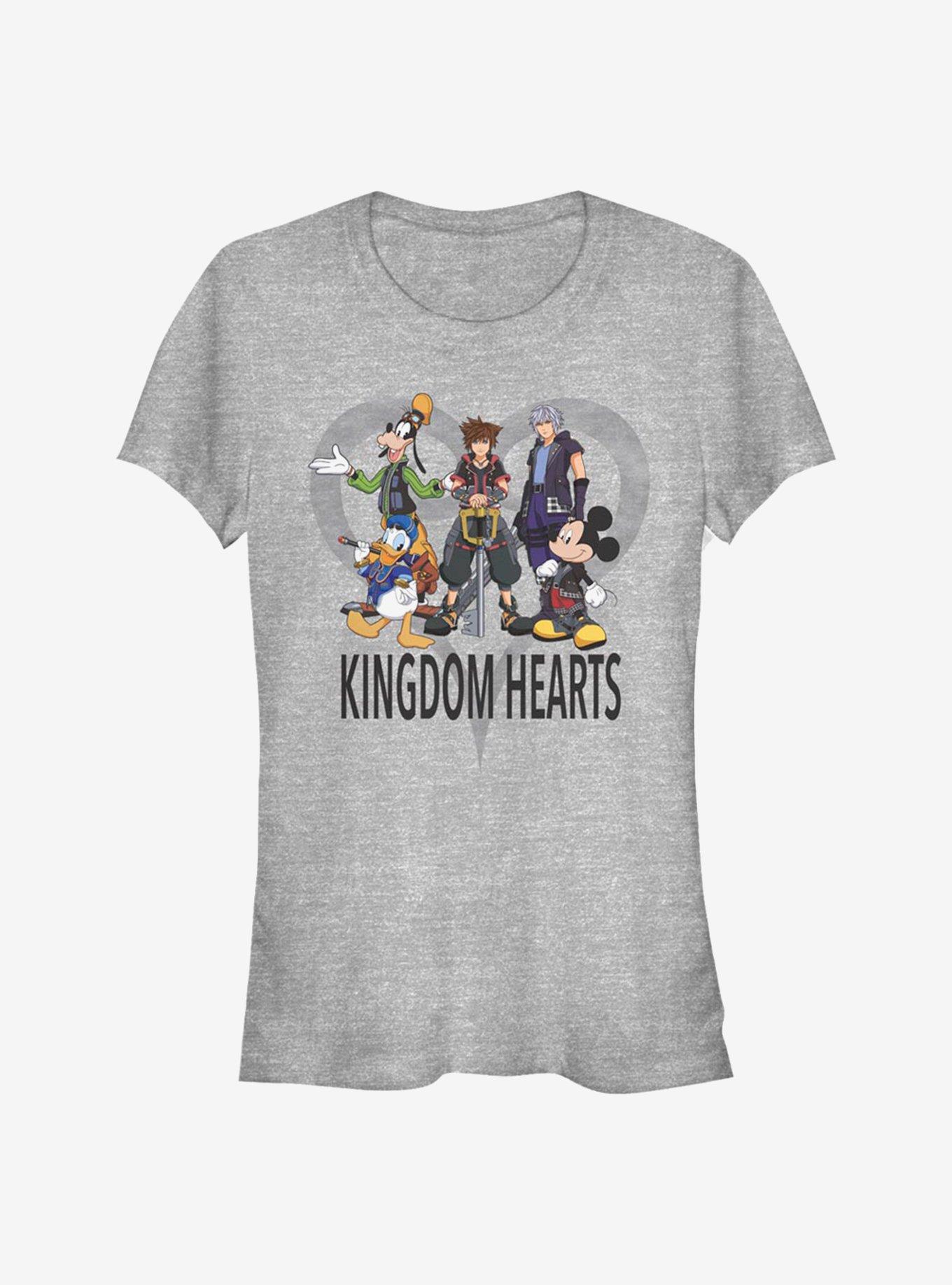 Disney Kingdom Hearts Heart Background Girls T-Shirt, ATH HTR, hi-res