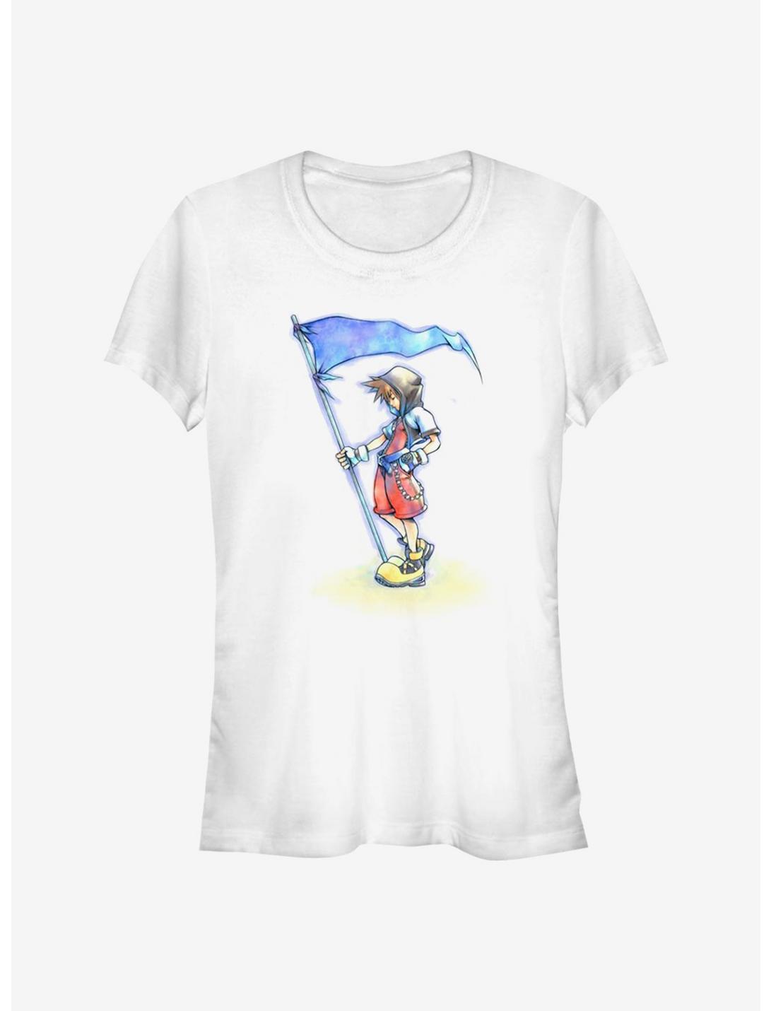 Disney Kingdom Hearts Sora With Flag Girls T-Shirt, WHITE, hi-res