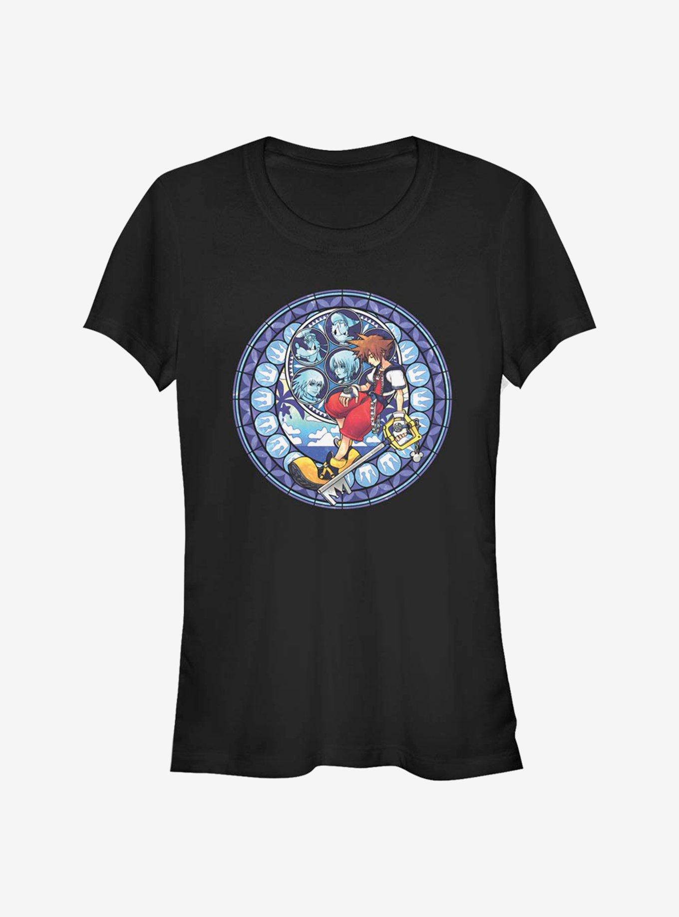 Disney Kingdom Hearts Stained Glass Sora Girls T-Shirt, BLACK, hi-res