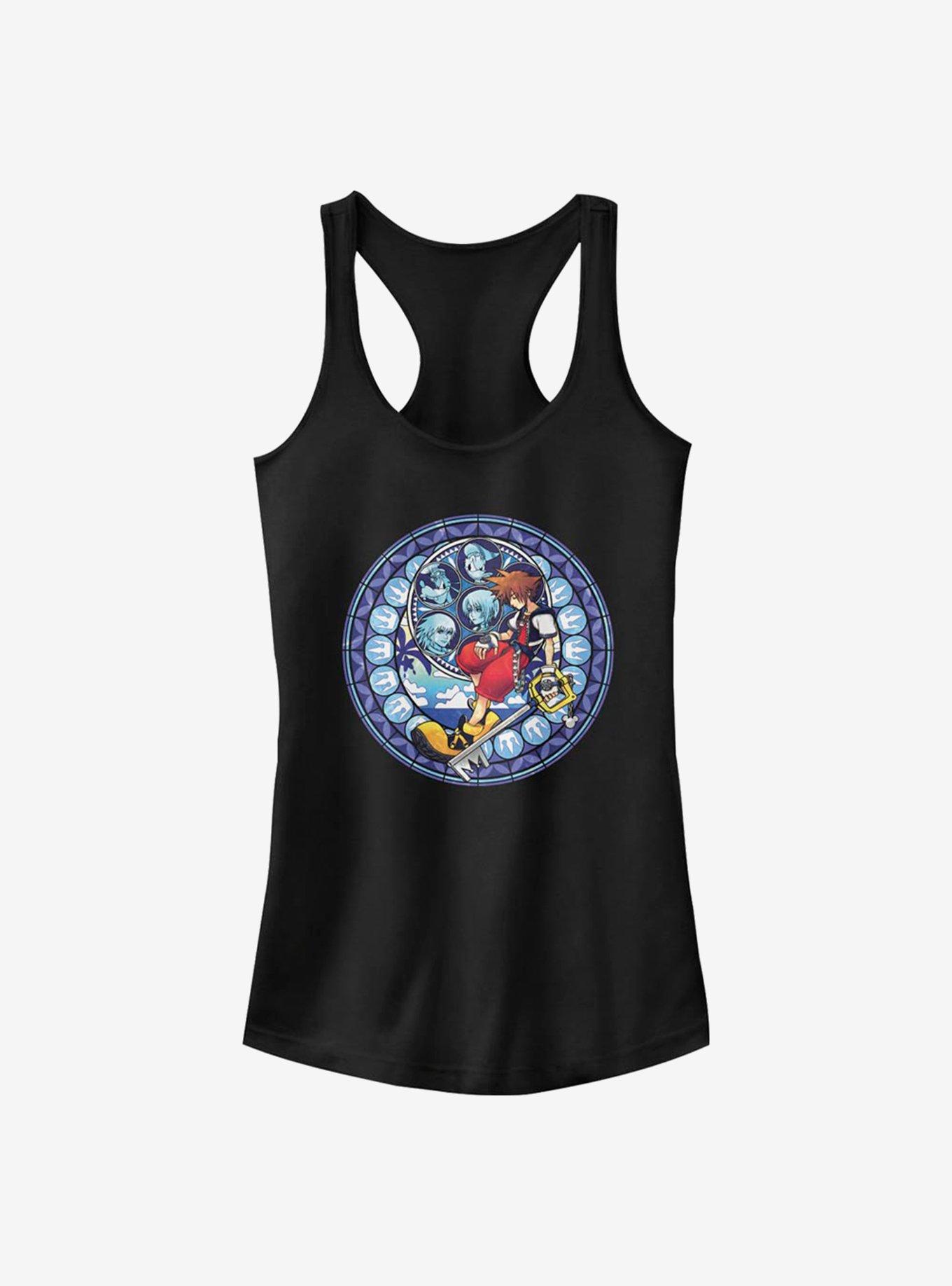 Disney Kingdom Hearts Stained Glass Sora Girls Tank, BLACK, hi-res