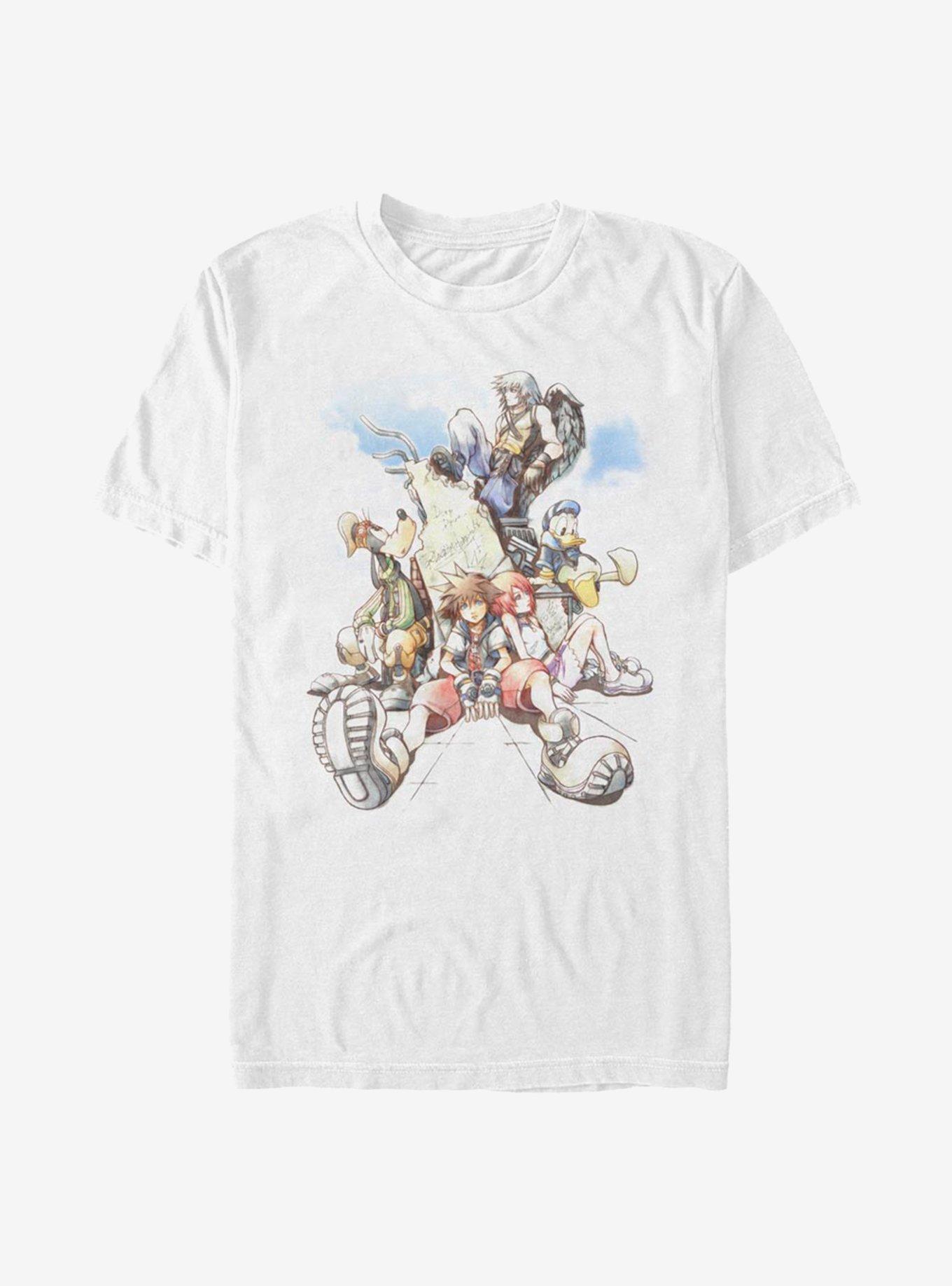 Disney Kingdom Hearts Group In The Clouds T-Shirt - WHITE | Hot Topic