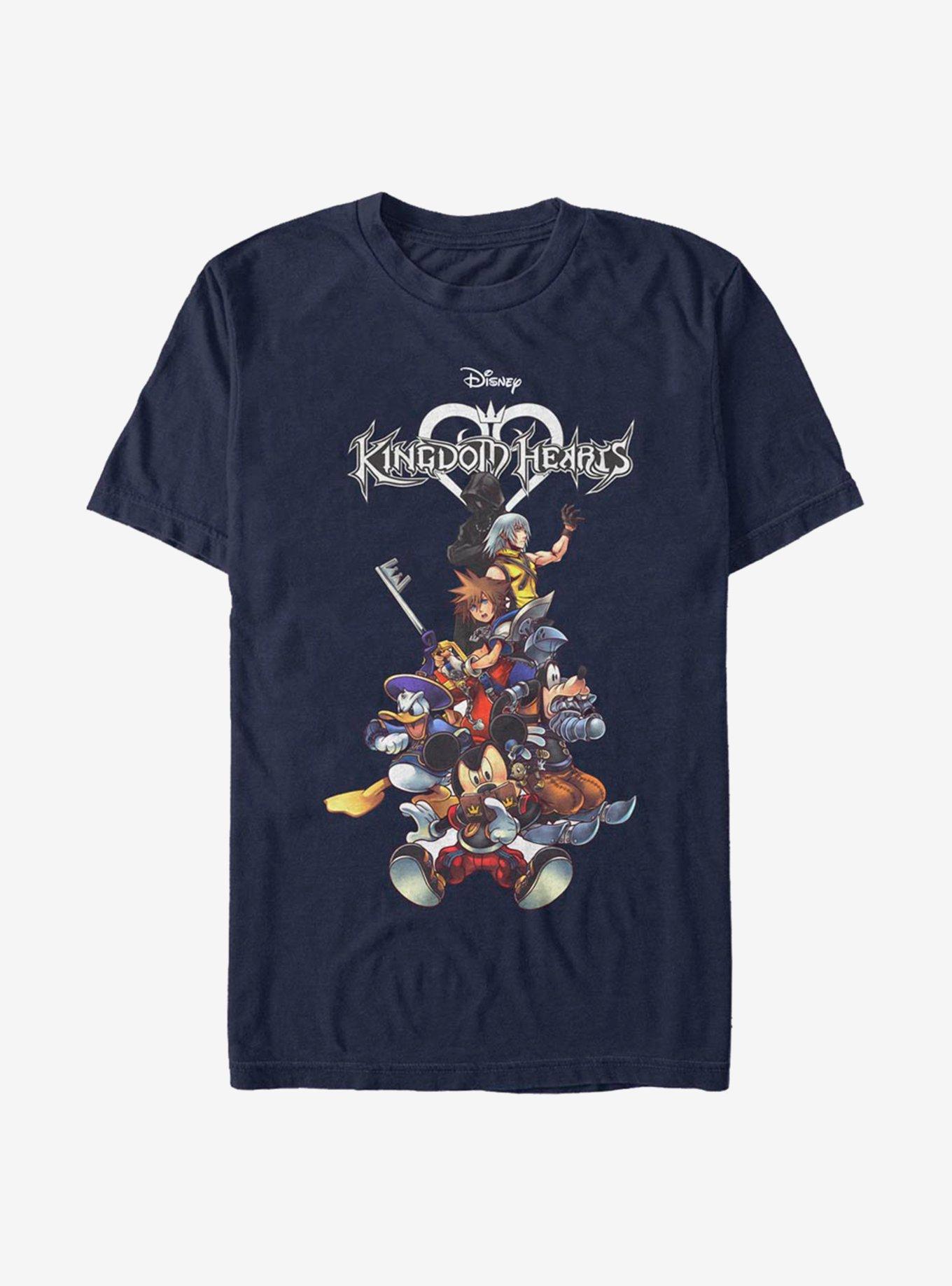 Disney Kingdom Hearts Group With Logo T-Shirt, NAVY, hi-res