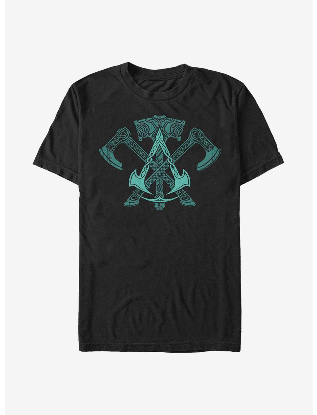 Assassin's Creed Valhalla Axes Symbol T-Shirt - BLACK | BoxLunch