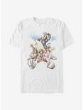Disney Kingdom Hearts Group In The Clouds T-Shirt, WHITE, hi-res
