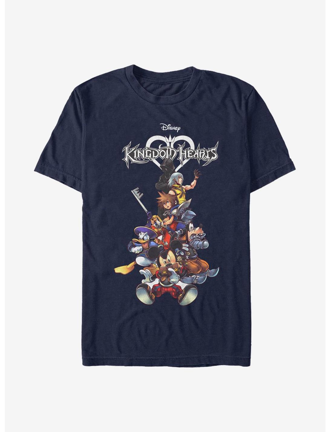 Disney Kingdom Hearts Group With Logo T-Shirt, NAVY, hi-res