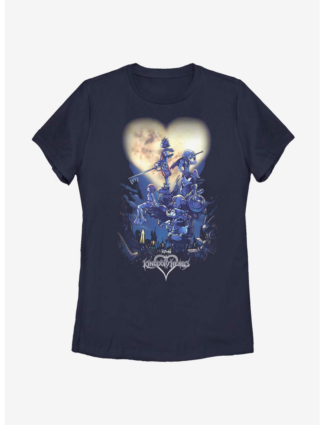 Disney Kingdom Hearts Poster Logo Womens T-Shirt, NAVY, hi-res