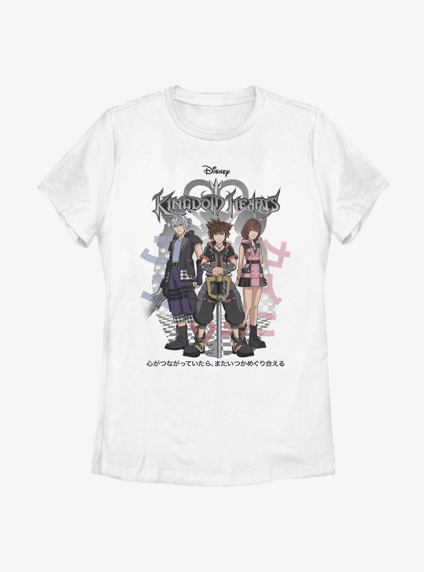 Disney Kingdom Hearts Group Japanese Text Womens T-Shirt, , hi-res