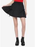 Black Lace-Up Skater Skirt, BLACK, hi-res