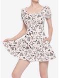 Witchy Florals Empire Dress, WHITE, hi-res