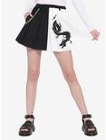 Dragon Black & White Split Pleated Chain Skirt, , hi-res