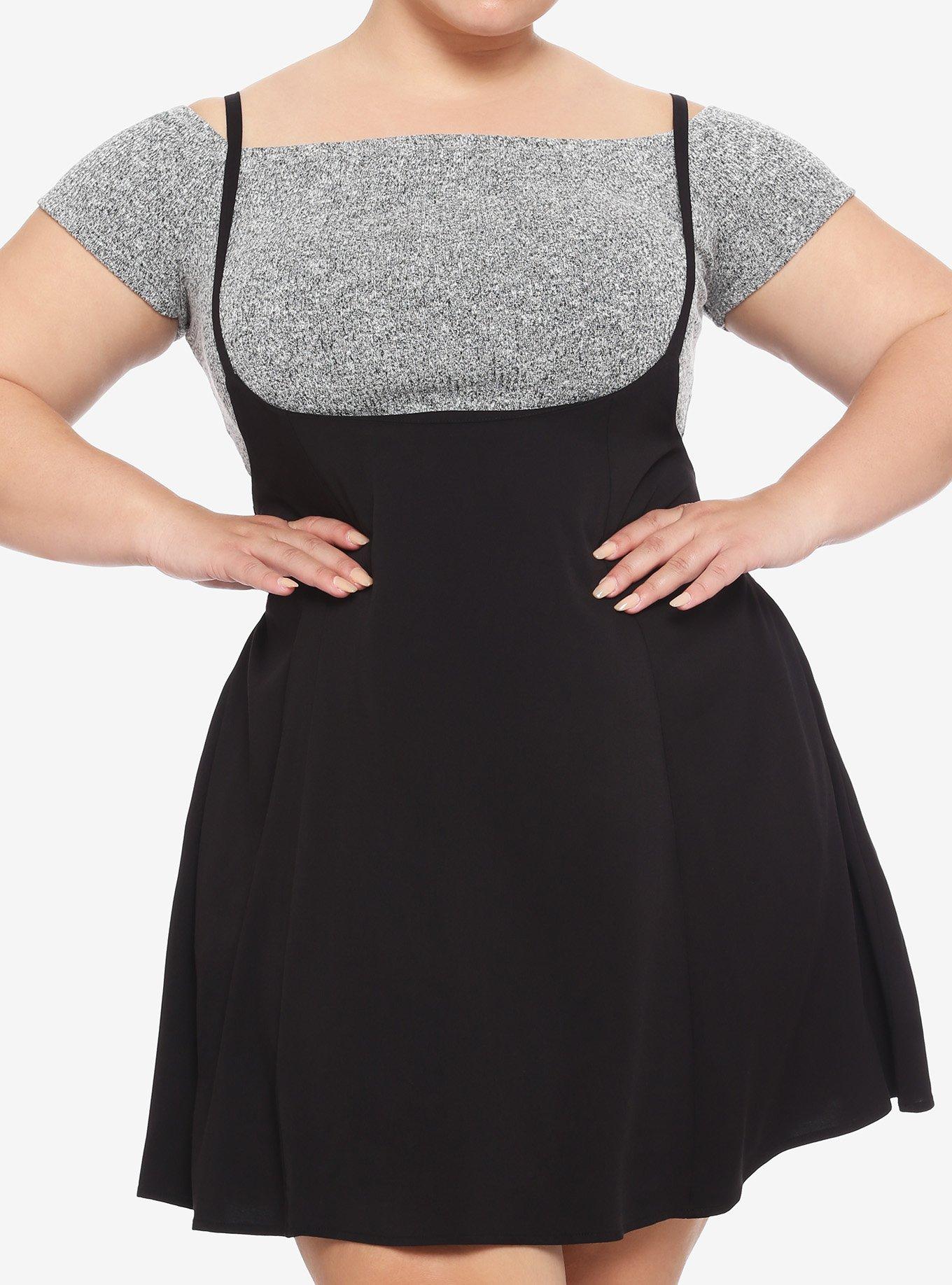 Black High Waisted Suspender Skirt Plus Size Hot Topic