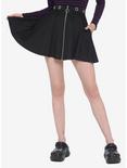 Black Grommet O-Ring Skater Skirt, BLACK, hi-res