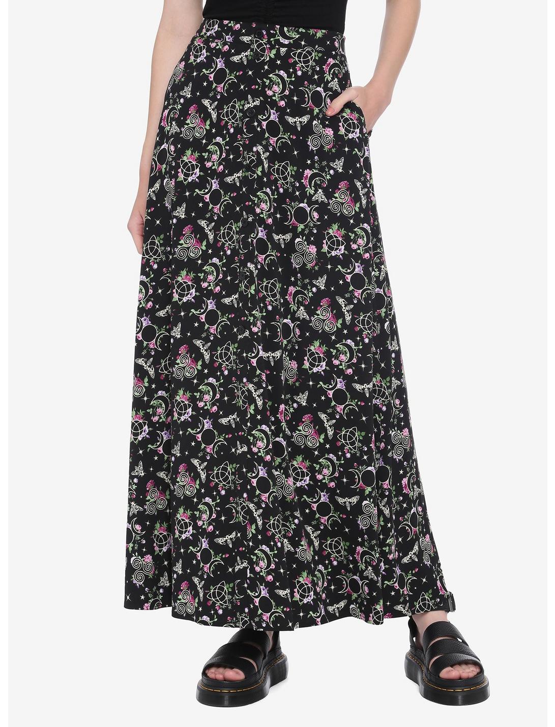 Witchy Floral Maxi Skirt, MULTI, hi-res