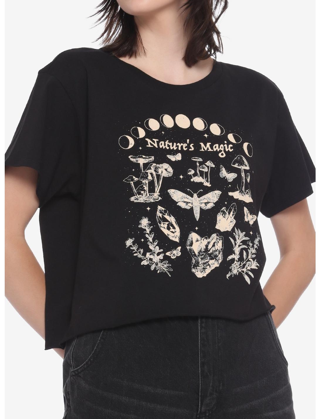 Nature's Magic Girls Crop T-Shirt, BLACK, hi-res