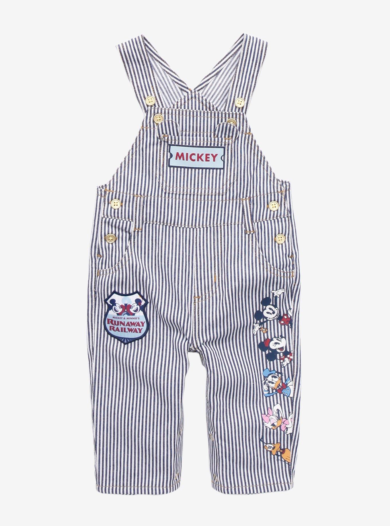 Disney Mickey & Minnie's Runaway Railway Conductor Infant Overalls - BoxLunch Exclusive, DENIM, hi-res