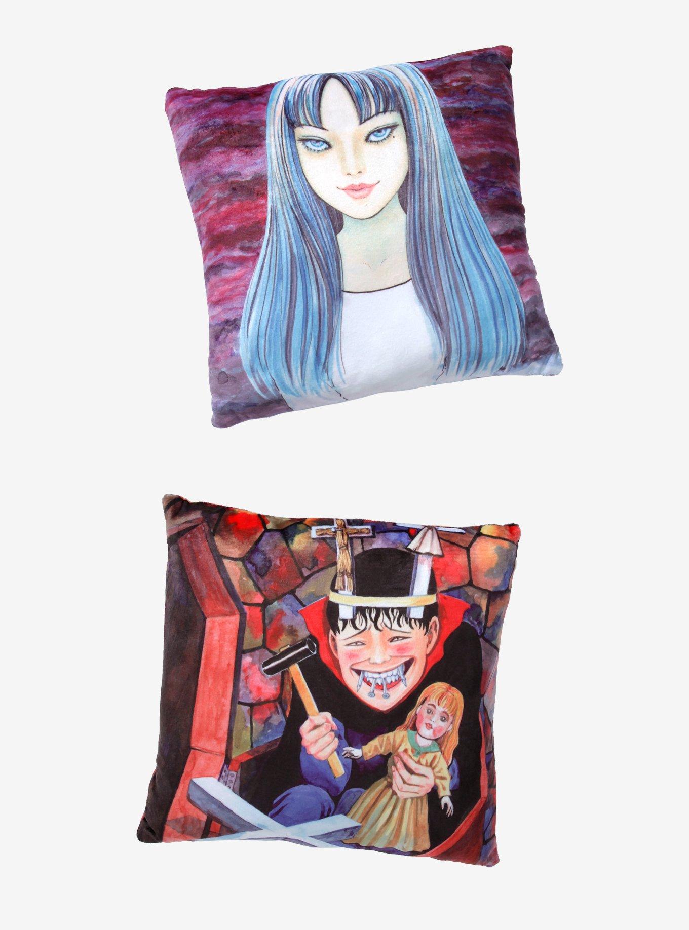 Gothic girl with creepy eyes - dark fairy tale Throw Pillow by