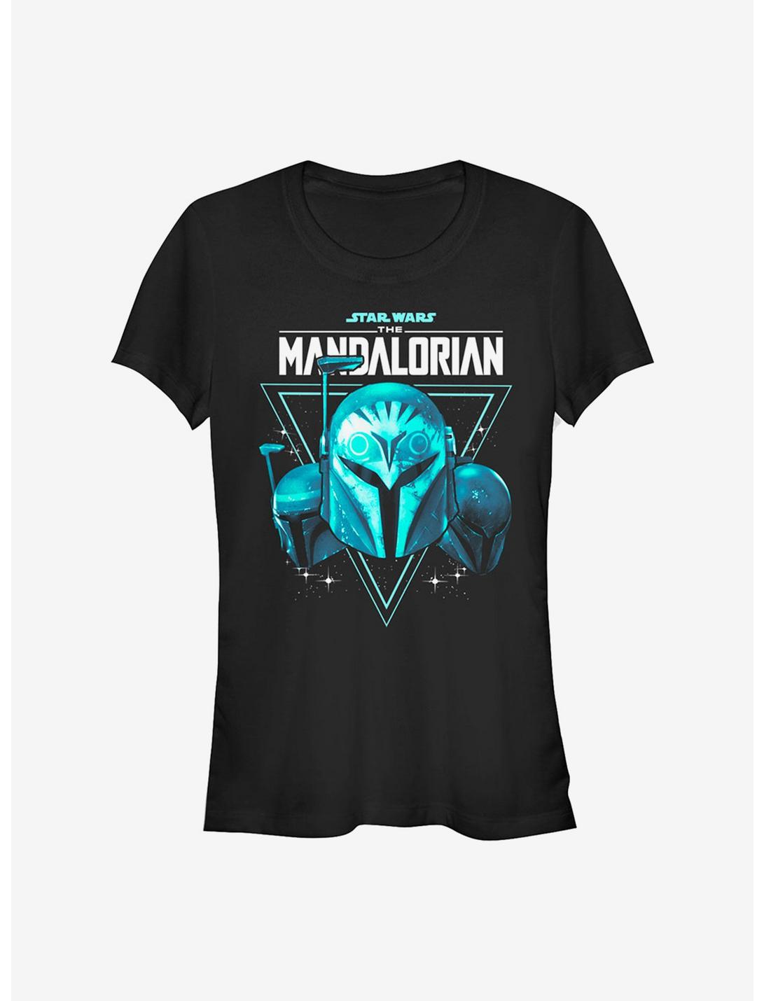 Star Wars The Mandalorian Galaxy Helmets Girls T-Shirt, BLACK, hi-res