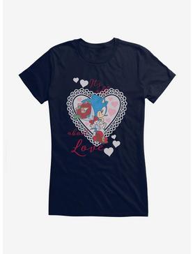 Sonic The Hedgehog It's All About Love Girls T-Shirt , NAVY, hi-res