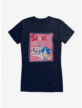 Sonic The Hedgehog Sonic's The Name Love's My Game Girls T-Shirt, NAVY, hi-res