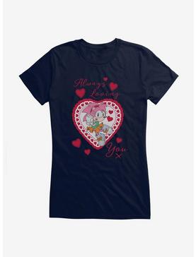 Sonic The Hedgehog Amy Rose Always Loving You Girls T-Shirt, NAVY, hi-res