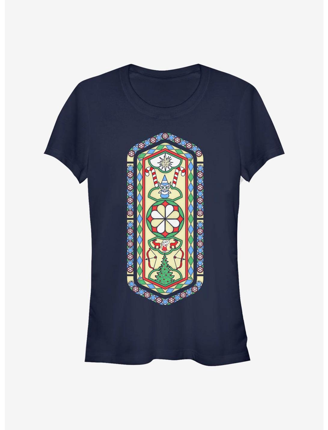 The Christmas Chronicles Christmas Stained Glass Girls T-Shirt, NAVY, hi-res