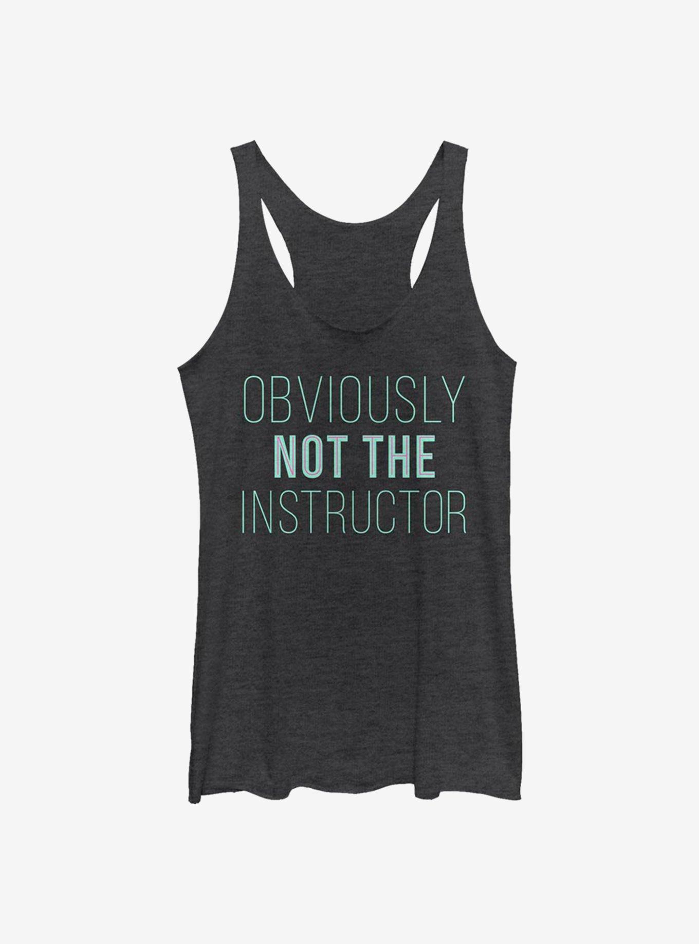 Not The Instructor Girls Tank, BLK HTR, hi-res