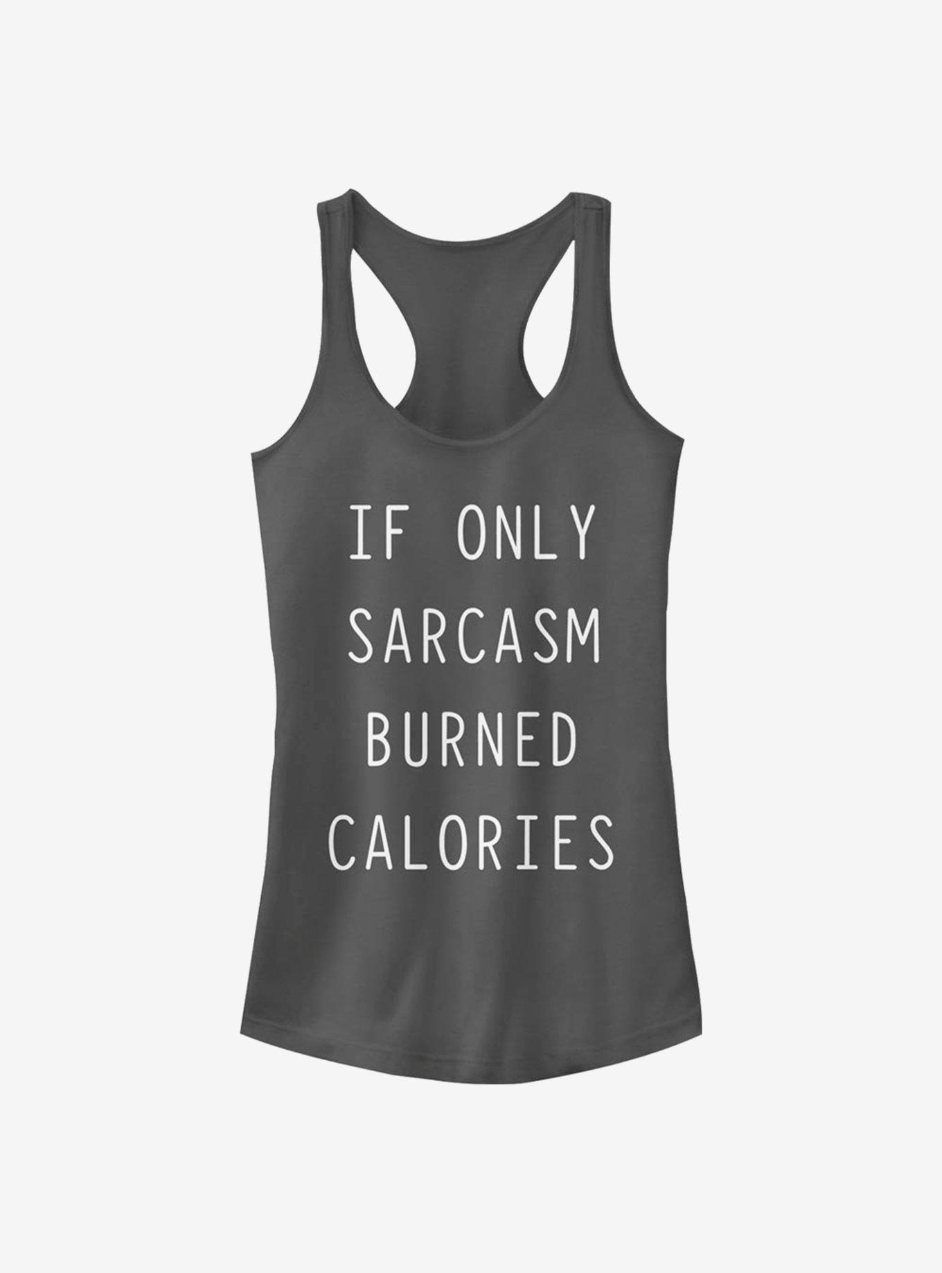 Sarcasm Workout Girls Tank, CHARCOAL, hi-res