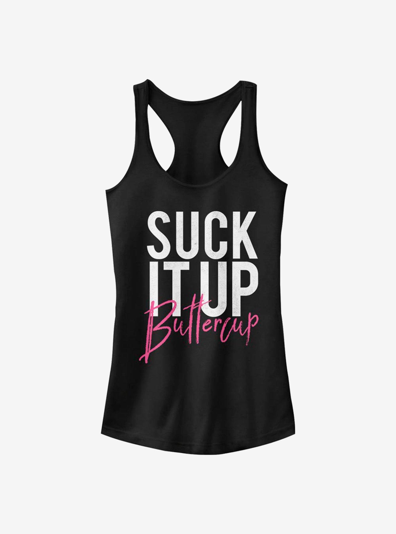 Suck It Up Buttercup Girls Tank, BLACK, hi-res