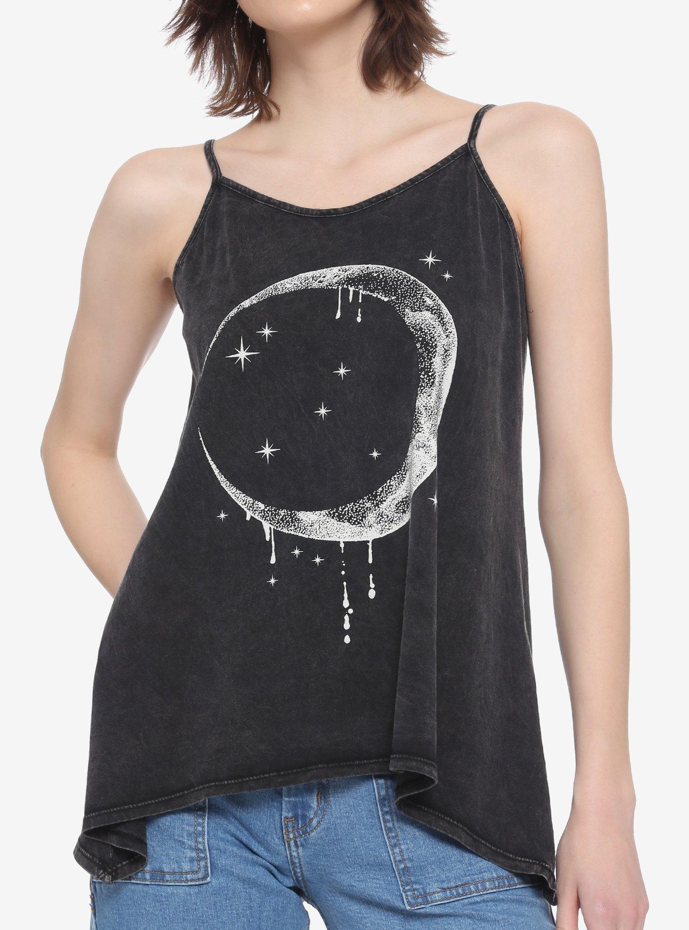Drip Moon Washed Shark Bite Girls Strappy Tank Top, MULTI, hi-res