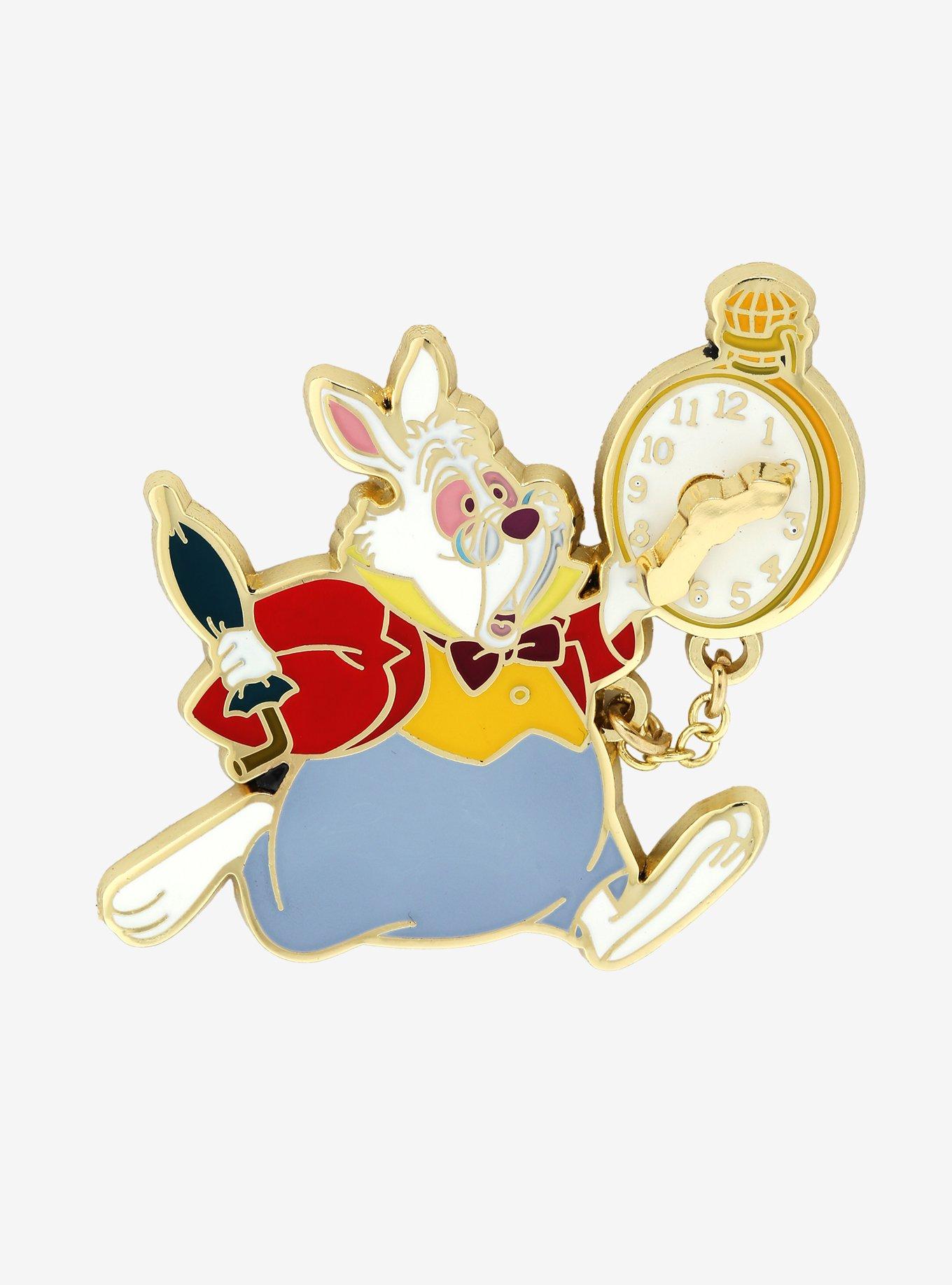 Disney Alice in Wonderland White Rabbit with Watch Enamel Pin - BoxLunch Exclusive, , hi-res