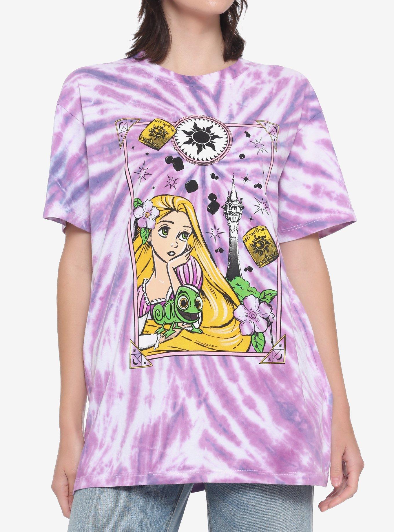 Disney Tangled Rapunzel Tie-Dye Oversized Girls T-Shirt, MULTI, hi-res