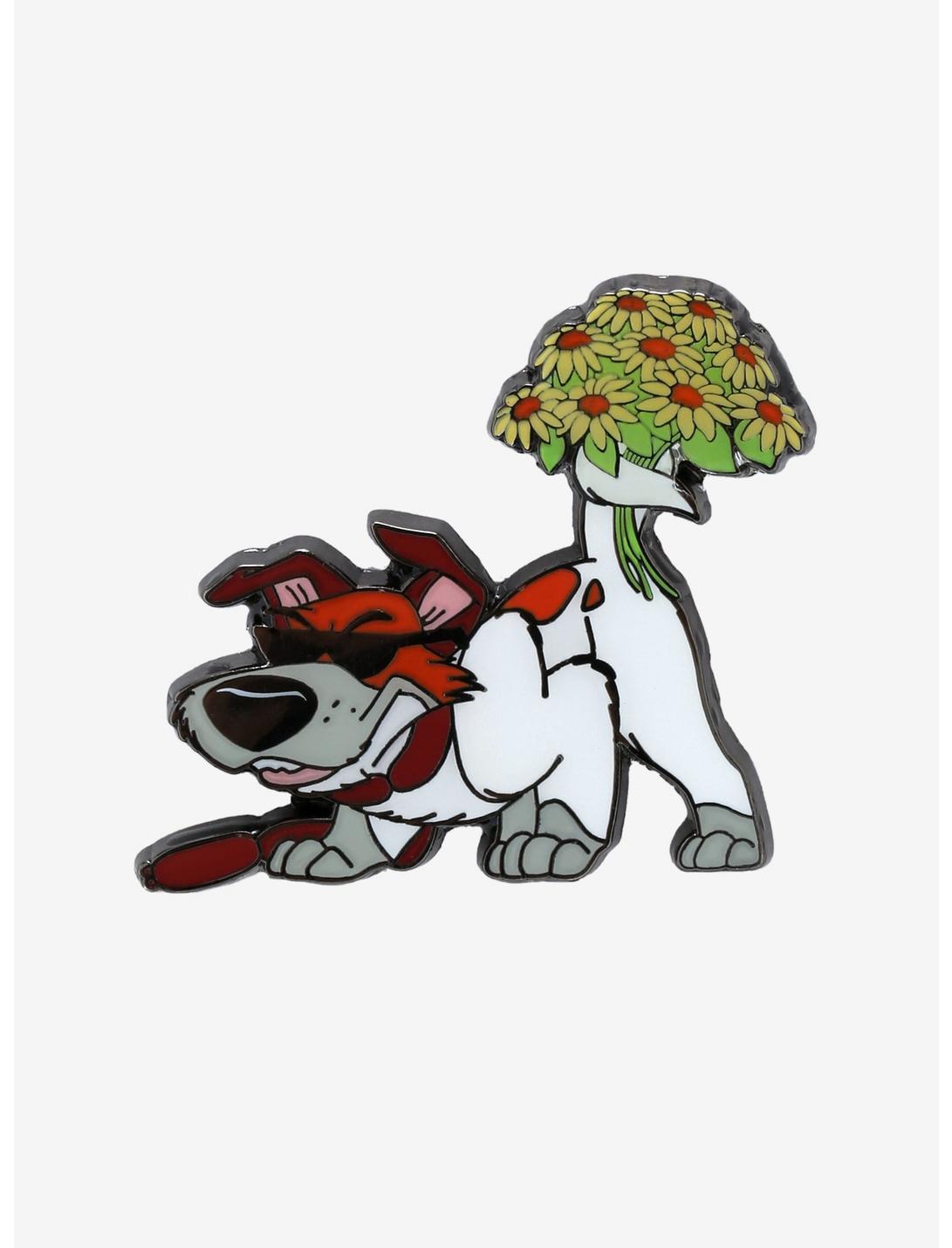Loungefly Disney Oliver & Company Dodger Flowers Enamel Pin - BoxLunch Exclusive, , hi-res