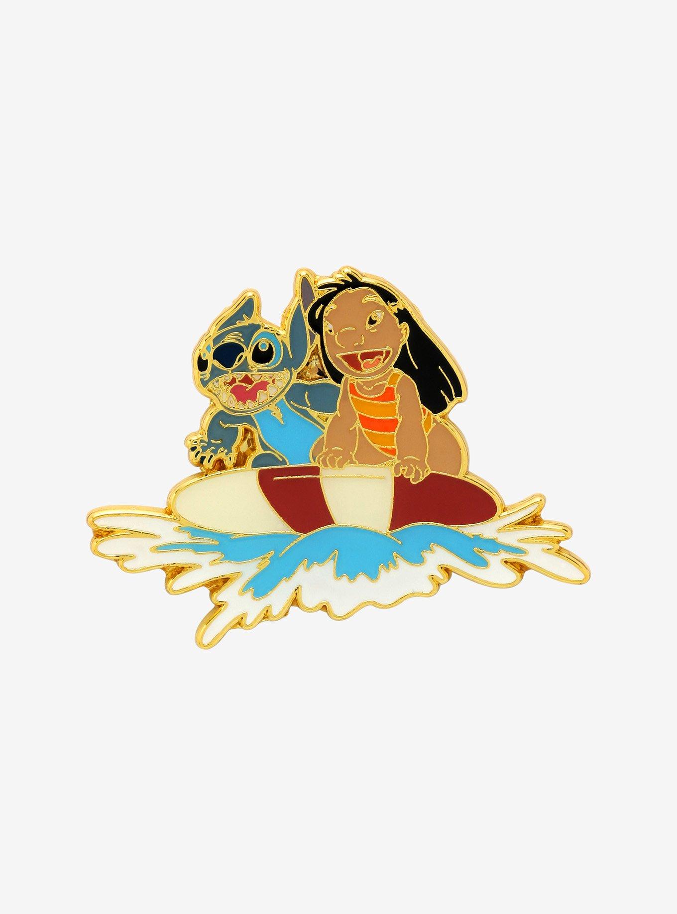 Loungefly Disney Lilo & Stitch Surfing Enamel Pin - BoxLunch Exclusive, , hi-res