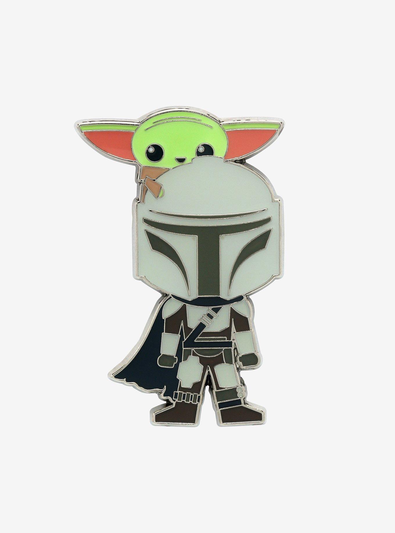 Loungefly Star Wars The Mandalorian Mando & The Child Chibi Enamel Pin - BoxLunch Exclusive, , hi-res