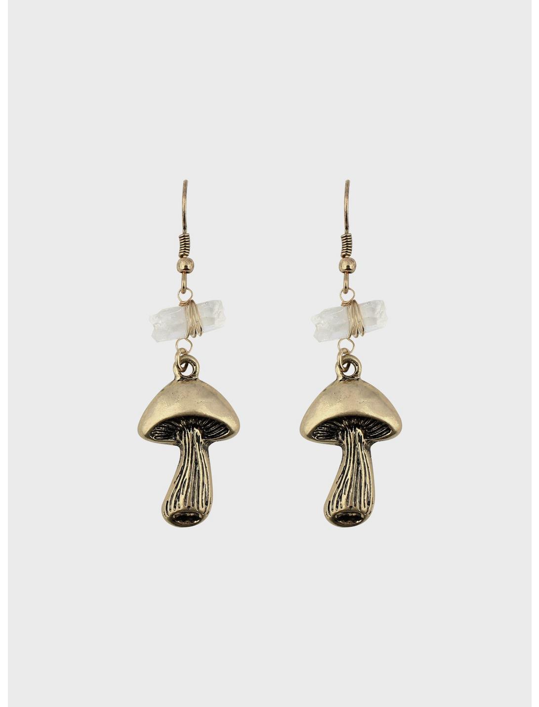 Antique Mushroom & Crystal Drop Earrings, , hi-res