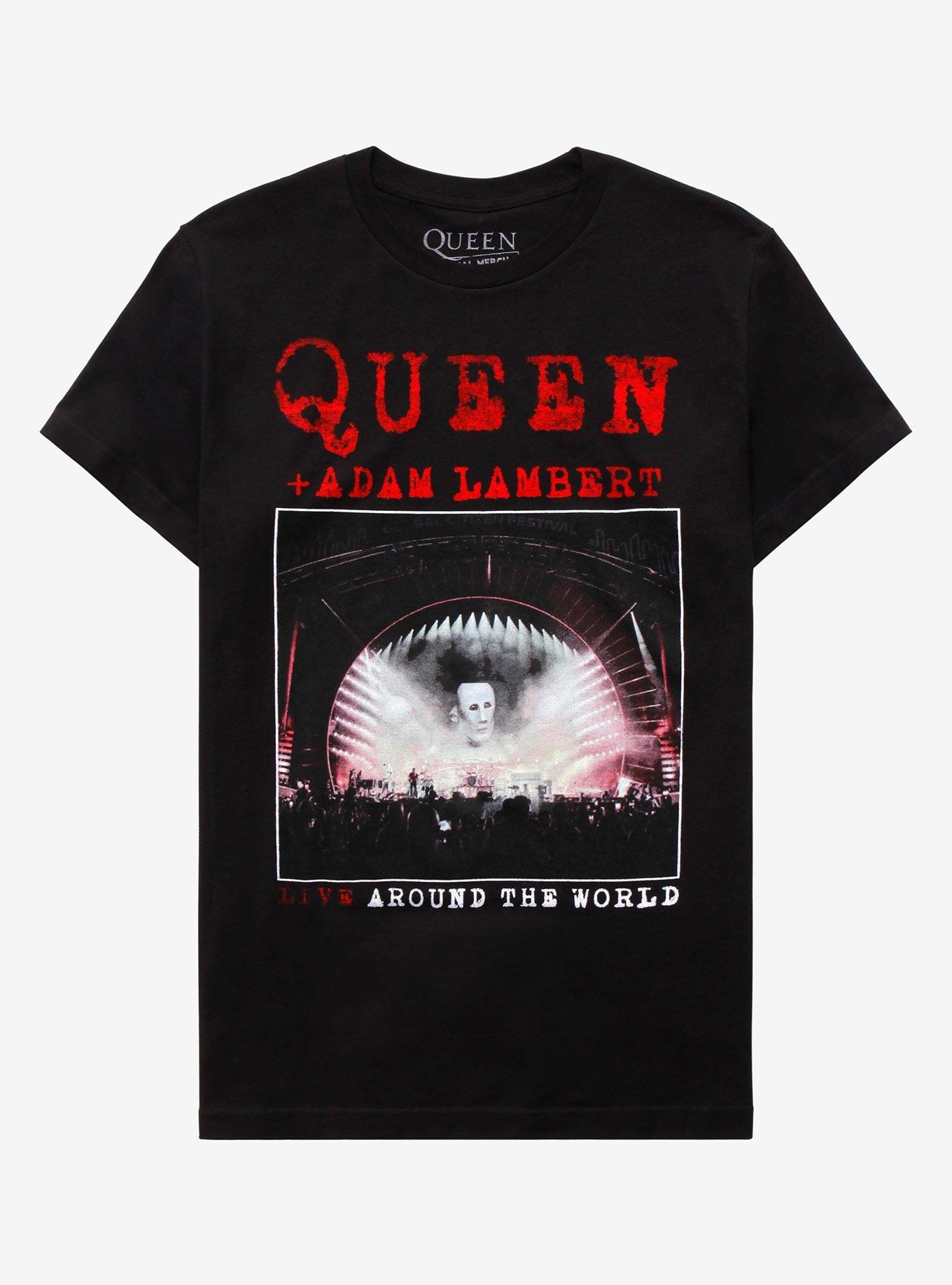 Queen + Adam Lambert Live Around The World T-Shirt, BLACK, hi-res
